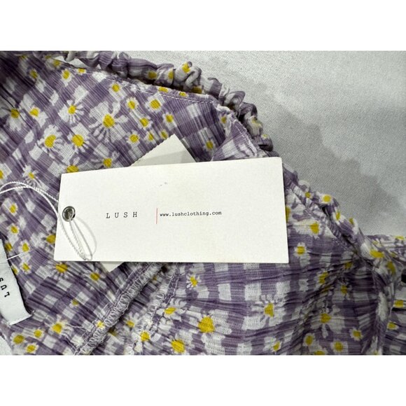 LUSH Women's Lavender Gingham Dress SMALL - Picture 6 of 7